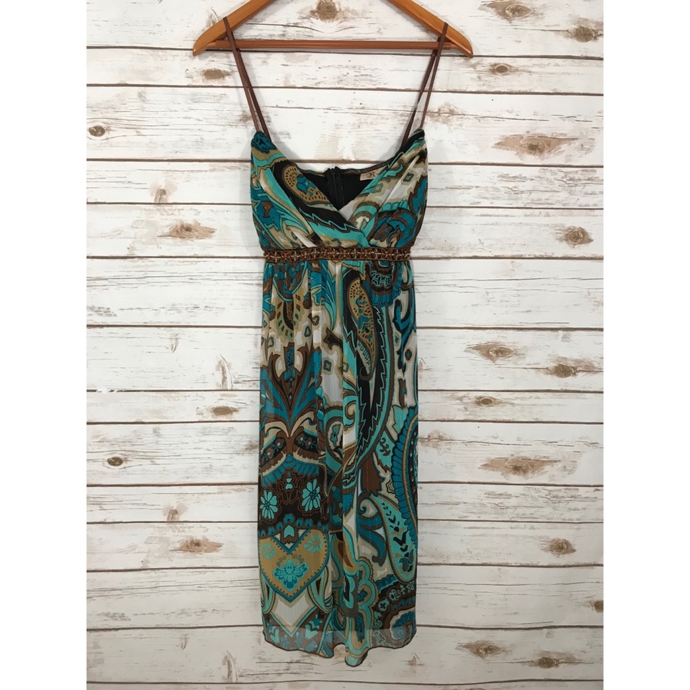 ROULETTE BLUE AND BROWN DRESS SIZE 12